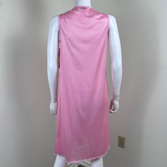 Vintage Union Cira Women Size S Pink Satin Lace Pullover Nightgown Semi Sheer - Picture 6 of 16